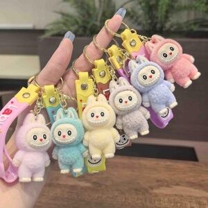 Colorful Plush Monster Keychains